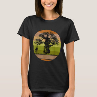 Baobab Träd Giraffe African Giraffe T Shirt