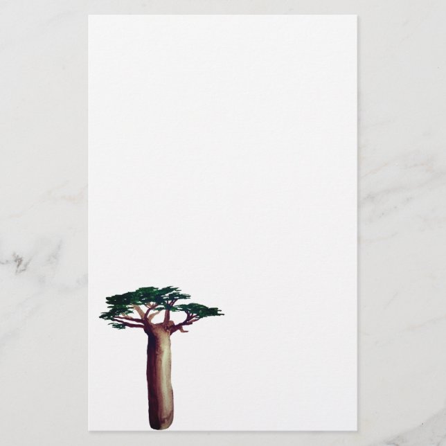 Baobab träd teckning Stationery Brevpapper (Framsida)