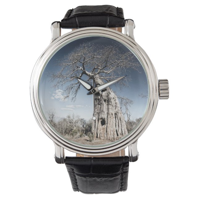 Baobab Träd vid Mana Bassäng nationalpark, Zimbabw Armbandsur (Framsida)