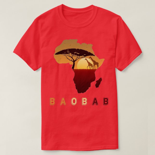 Baobab treesunsets baobab treeAfrica baobab träd T Shirt (Design framsida)