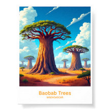 Baobabträd Landskaps Konst från Madagaskar