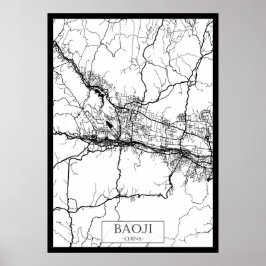 Baoji Kina Stadskarta Poster