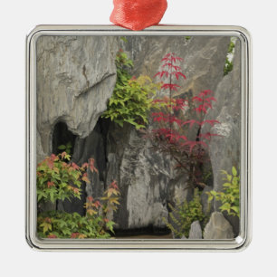Baos familjträdgård, Huangshan, Kina. Julgransprydnad Metall
