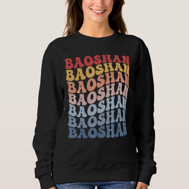 Baoshan City Groovy Retro T Shirt (Framsida)