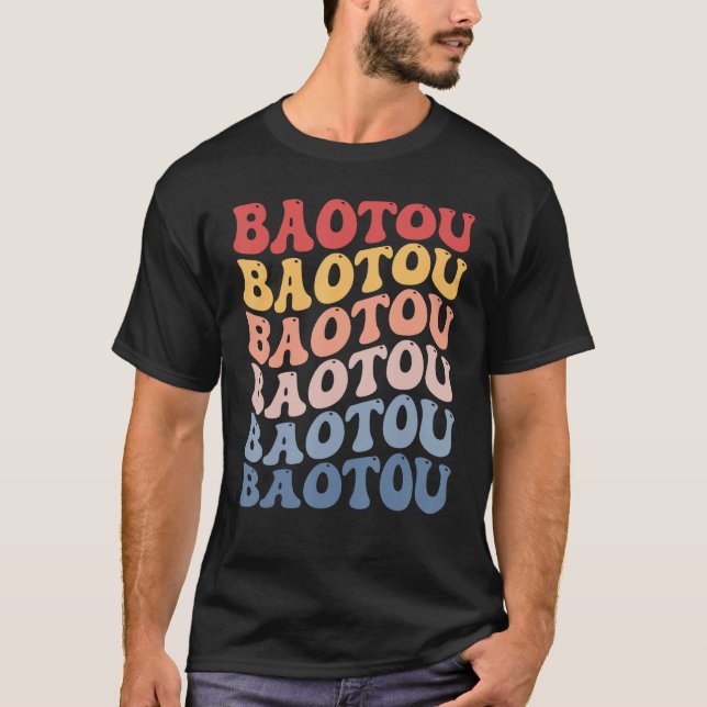 Baotou City Groovy Retro T Shirt (Framsida)