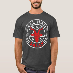 Baphomet All Hail Satan Djävul Bock Bafomet T Shirt