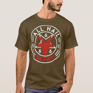 Baphomet All Hail Satan Djävulen Goat Bafomet T Shirt