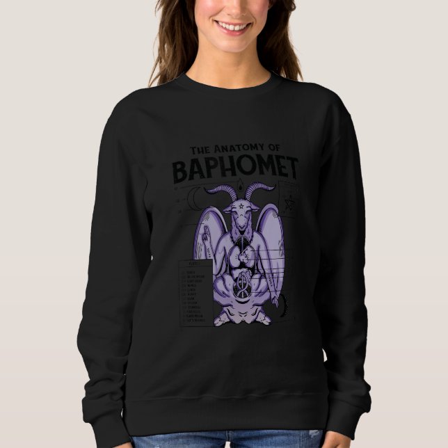Baphomet Anatomy Satanic Satan Goat Devil Goth Gra T Shirt (Framsida)