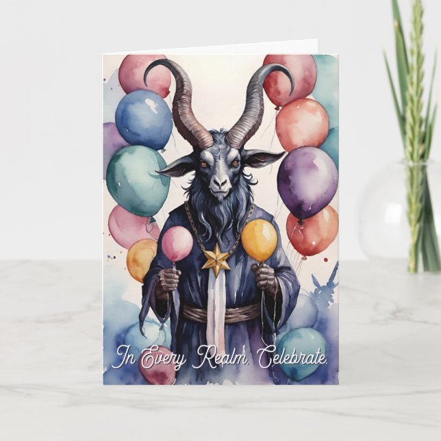 Baphomet Birthday Balloons & Gifts Gothic Kort (Framsida)