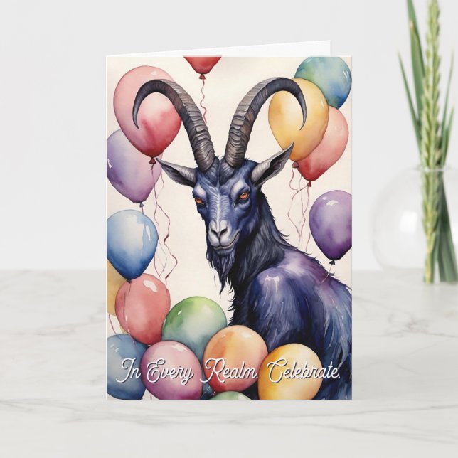 Baphomet Birthday Balloons & Gifts Gothic Kort (Framsida)