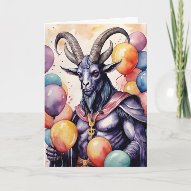 Baphomet Birthday Balloons & Gifts Gothic Kort (Framsida)