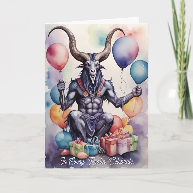 Baphomet Birthday Balloons & Gifts Gothic Kort (Framsida)