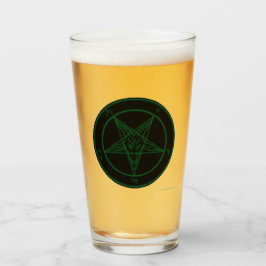 Baphomet Black and Grönt Glass Glaskopp