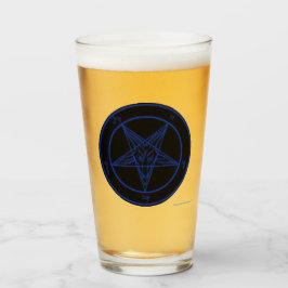 Baphomet Black och Blue Glass Glaskopp