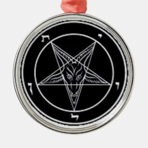 Baphomet Black och White Premium Round Ornament