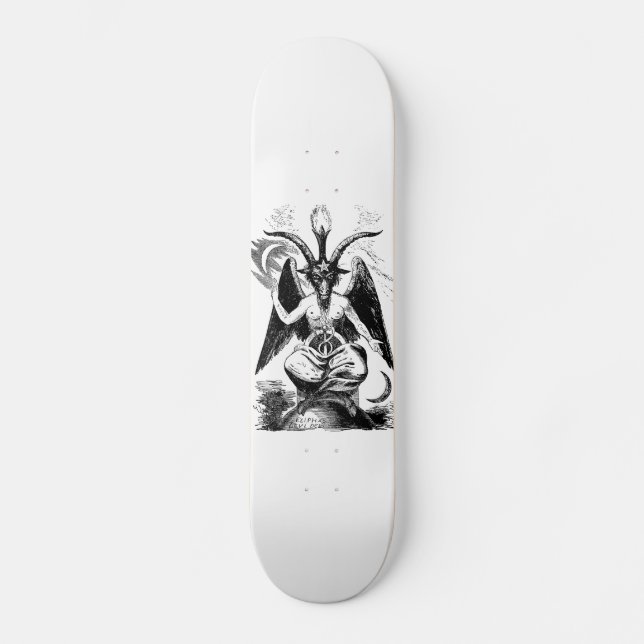 Baphomet - black print mini skateboard bräda 18,7 cm (Framsida)