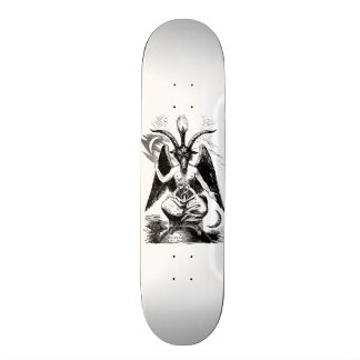 Baphomet - black print mini skateboard bräda 18,7 cm