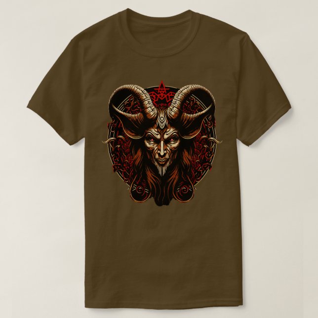 Baphomet Demon Satanic Goth Lucifer T Shirt (Design framsida)