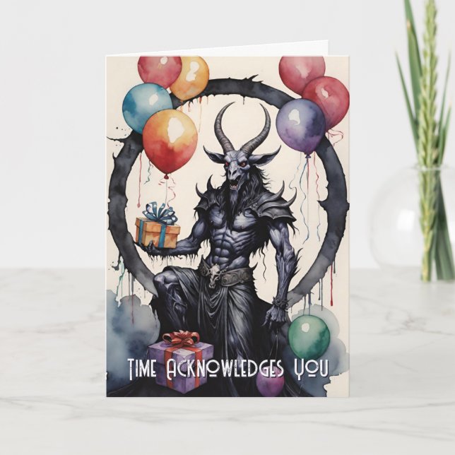 Baphomet Födelsedagsballonger & Gåvor Gotisk Kort (Framsida)