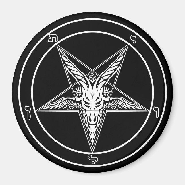 Baphomet Gamla Stil-magnet - 3 tum Magnet (Framsidan)