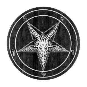 Baphomet gammal Glass skärbräda 12",