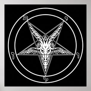 Baphomet gammal stilaffisch - 2 fot kvadrerar poster