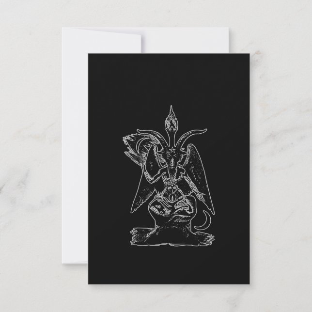 Baphomet Goat Satan Black Magic Lucifer Occult Tack Kort (Framsida)