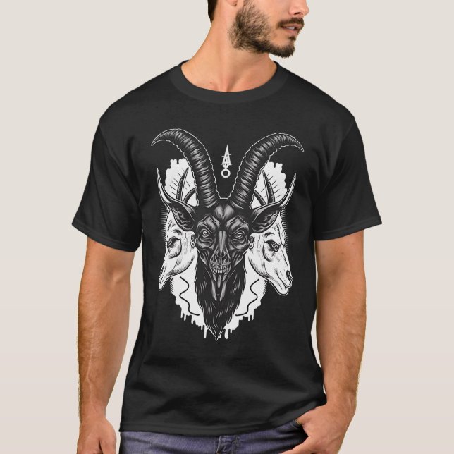 Baphomet Gothic Demon T Shirt (Framsida)