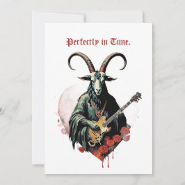 Baphomet Gothic Valentine's Day Guitar Tune Julkort