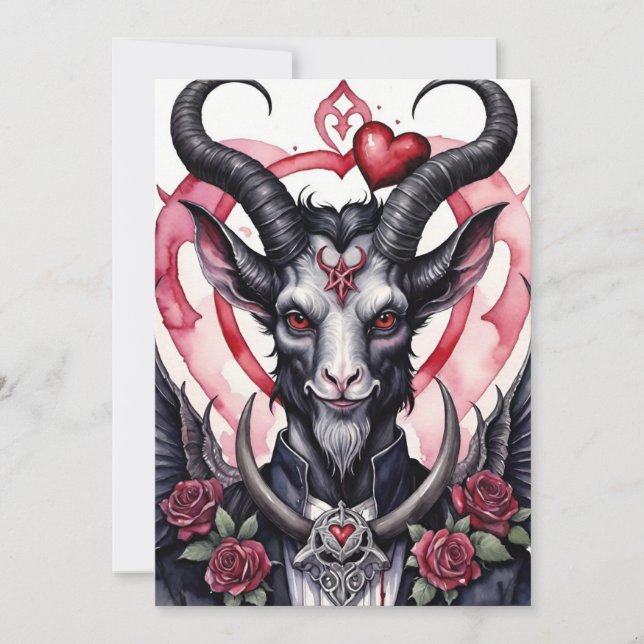 Baphomet Gothic Valentine's Day Love Julkort (Framsida)