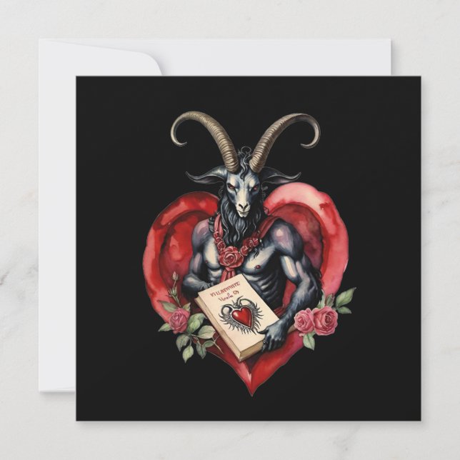 Baphomet Gothic Valentine's Day Love Julkort (Framsida)
