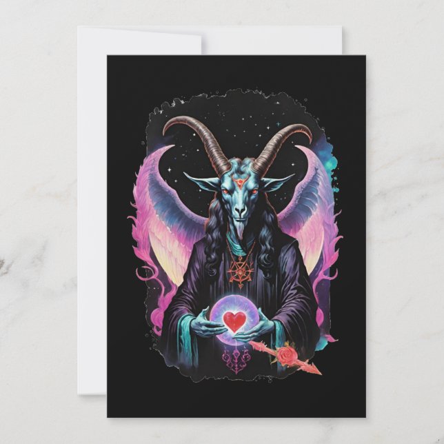 Baphomet Gothic Valentine's Day Love Julkort (Framsida)