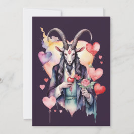 Baphomet Gothic Valentine's Day Love Julkort