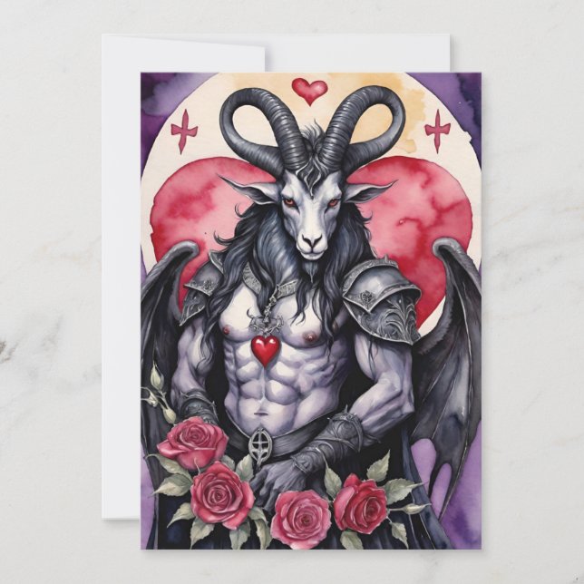 Baphomet Gothic Valentine's Day Love Julkort (Framsida)