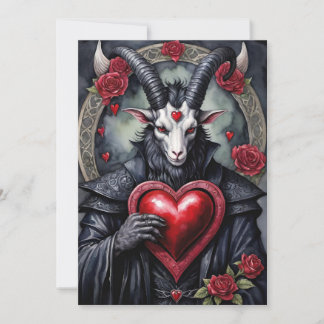 Baphomet Gothic Valentine's Day Love Julkort