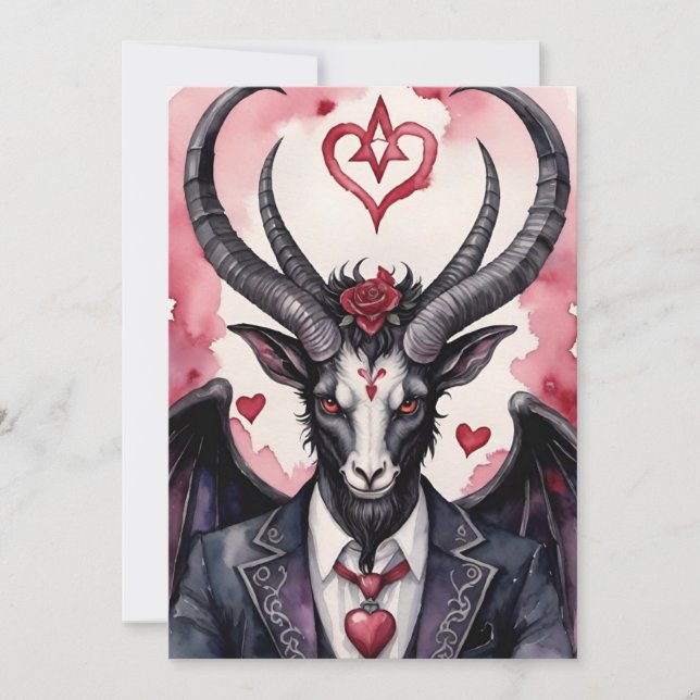Baphomet Gothic Valentine's Day Love Julkort (Framsida)