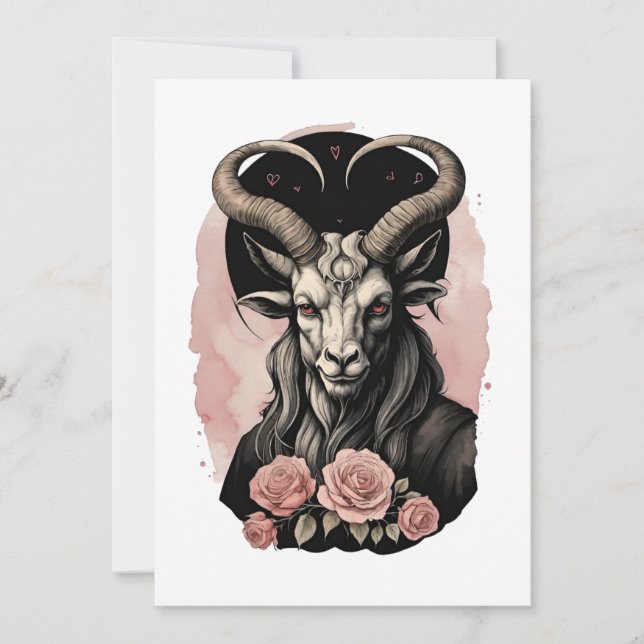 Baphomet Gothic Valentine's Day Love Julkort (Framsida)