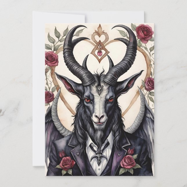 Baphomet Gothic Valentine's Day Love Julkort (Framsida)