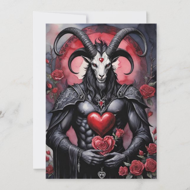 Baphomet Gothic Valentine's Day Love Julkort (Framsida)