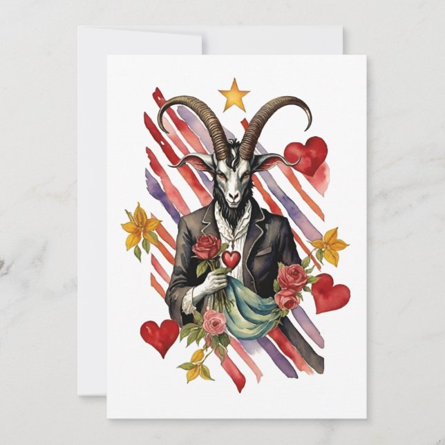 Baphomet gotisk Alla hjärtans dag-kärlek Julkort (Framsida)