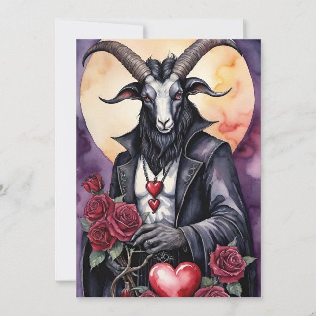 Baphomet gotisk Alla hjärtans dag kärlek Julkort (Framsida)