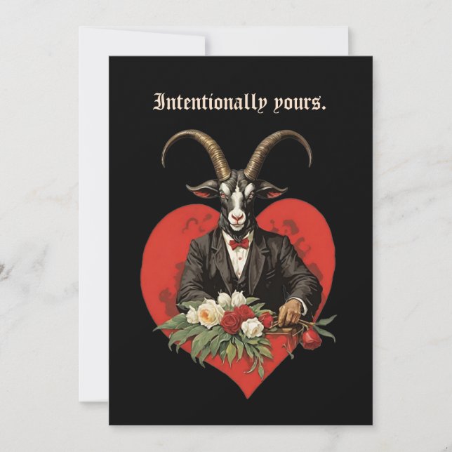 Baphomet gotiskt Alla hjärtans dag-avsikt Julkort (Framsida)
