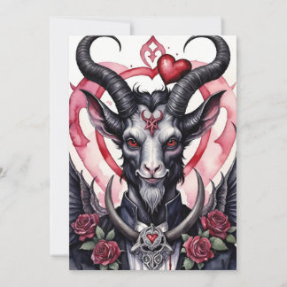Baphomet gotiskt Alla hjärtans dag-kärlek Julkort