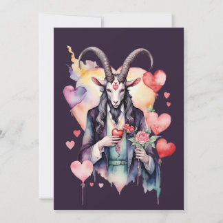 Baphomet gotiskt Alla hjärtans dag-kärlek Julkort