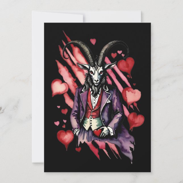 Baphomet gotiskt Alla hjärtans dag-kärlek Julkort (Framsida)