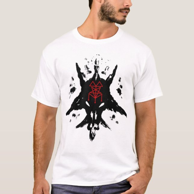 Baphomet Inkblot/sigil (svart) T-shirt (Framsida)