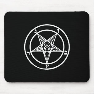 Baphomet Inverterad Pentagram Goat Satanic Logotyp Musmatta