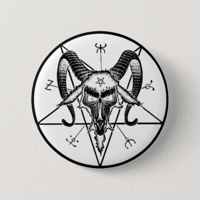Baphomet knäppas/klämmer fast knapp (Framsida)