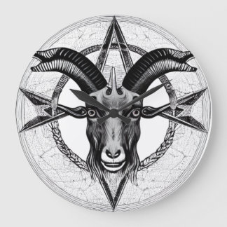 Baphomet, monokromt, huvudklocka stor klocka