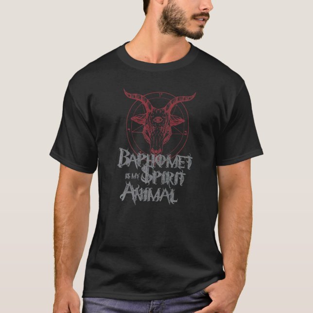 Baphomet My Spirit Animal Esoteric Satanic Goat Oc T Shirt (Framsida)